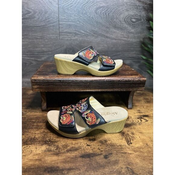 Alegria Linn Embroidered Leather Open Toe Clog Sandal,  EU 39 Women's 8.5. NWOT - Picture 4 of 12